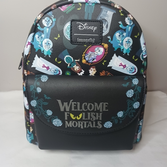 Disney Loungefly The Haunted Mansion Welcome Foolish Mortals Mini Backpack NWT - Picture 5 of 5